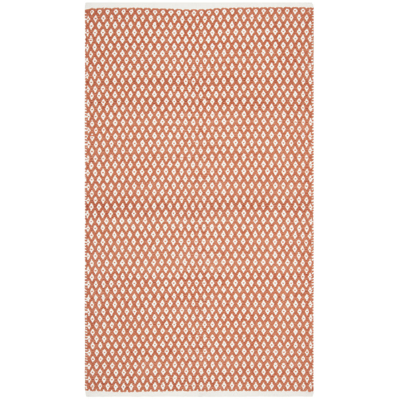 Mandeville Geometric Cotton Hand Woven Area Rug, Rectangle 91 x 152cm