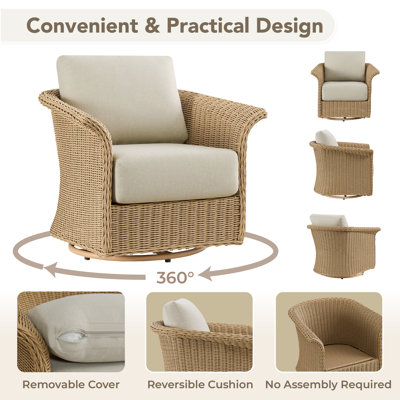 Cimone Outdoor Swivel Wicker Chair