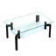 Table basse rectangulaire moderne en verre noir
