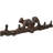 Rustic Cast Iron Playful Squirrel Perching On Tree Branch 4-Peg Wall Hooks Décor