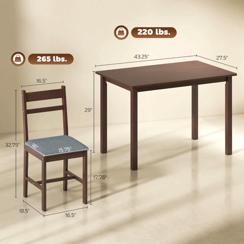 Élégant ensemble de cuisine, ensemble de salle à manger 5 pièces, table de salle à manger avec chaises