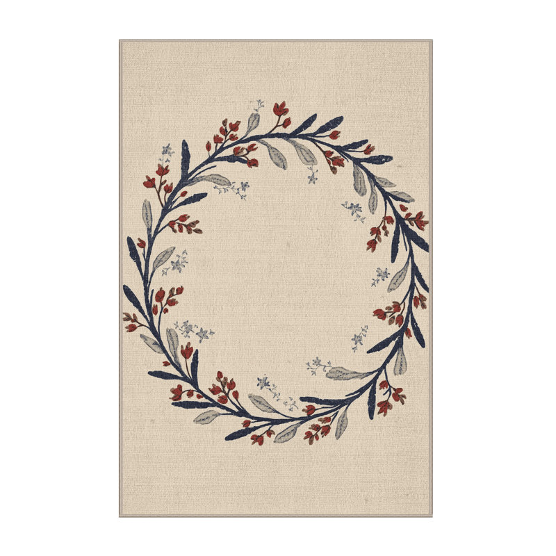 Soft Plush Faulk July 4Th Modern & Contemporary Abstract Area Rug in Beige – Beige Binding, 5x7