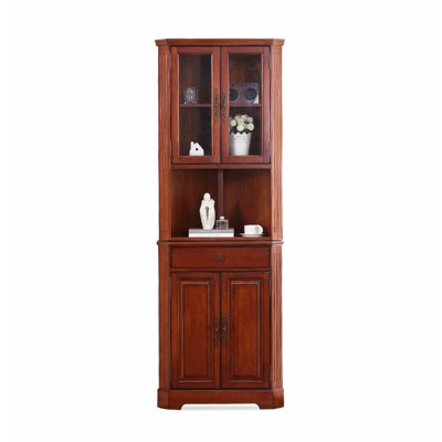 Présentoir 29,25 "en bois massif noir standard et armoires en porcelaine