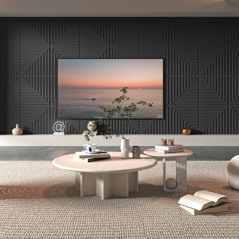 Carreaux de plafond tombant 24 po x 24 po Art3d, panneaux de PVC texturés 3D pour le bureau de la chambre à coucher de la décoration murale intérieure, paquet de 12