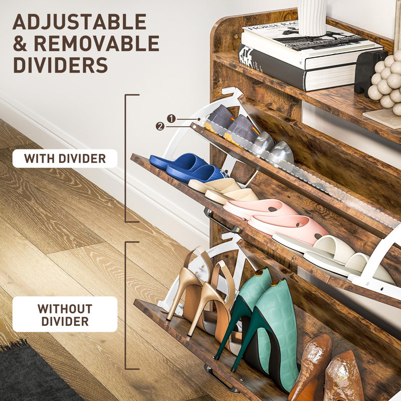 16 Pair Flip Down Shoe Storage