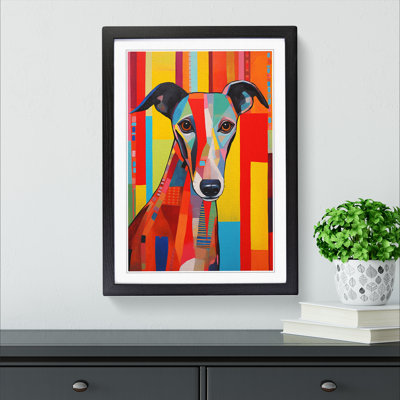 Whippet Constructivism Art - Framed Print