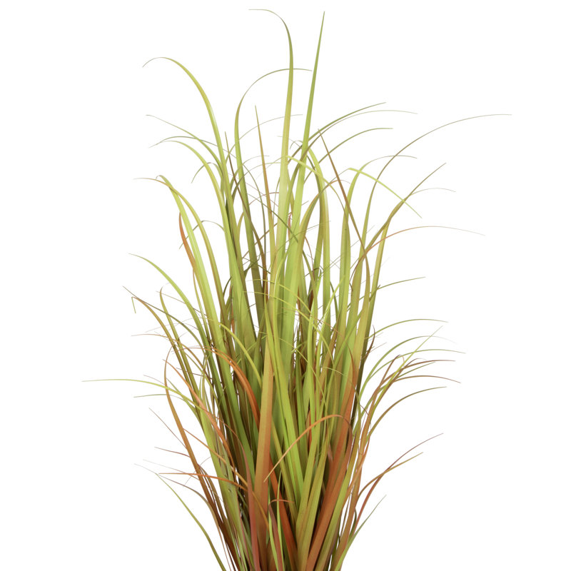 Modern Outdoor Tabletop Faux Grass Arrangement in Sleek Pot
