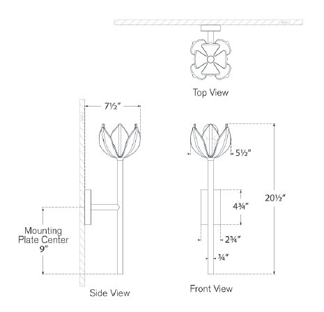 Julie Neill Alberto Medium Sconce, Antique Gold Leaf