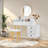 Dressing Table With LED Lights Glass Top Dressing Table With Extendable Side Table 5 Drawers Dressing Table With Mirror And Stool For Bedroom