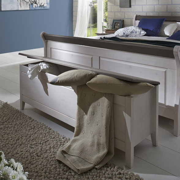 Addie Blanket Chest, White/Grey