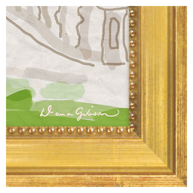 Malmaison Giclee Print by Dana Gibson, Golden Frame, 26"H x 20"W x 1.25" D