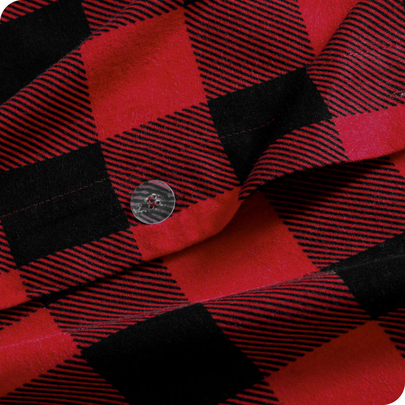 Flannel Duvet Cover and Sham Set, Queen Duvet Cover + 2 Standard Shams, Red/Black