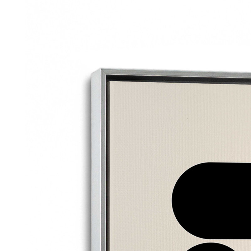 Impression abstraite de Bauhaus, H 36,75 po x l 24,75 po x P 1,75 po, Cadre flottant en chrome poli