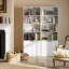Ashrita 6-Tier Tall Bookcase, Double Door Cabinet, 59 x 29 x 180cm, White