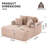 Oversized Chaise Lounge Chair Indoor, Compression，53 Inch Upholstered Sofa Bed with Throw Pillows and Armrests,Cup Holder, Comfy Corduroy Sleeper Couch for Living Room, Bedroom, Office,No Assembly Required-84671405