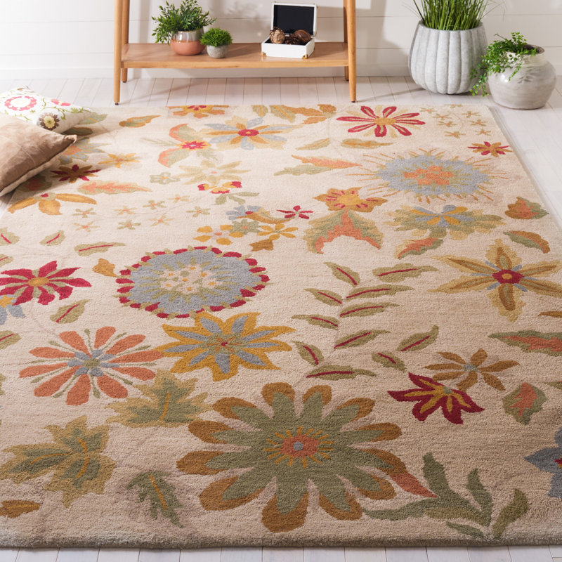 Tapis ivoire touffeté à la main Candelo, Rectangle 6 pi x 9 pi