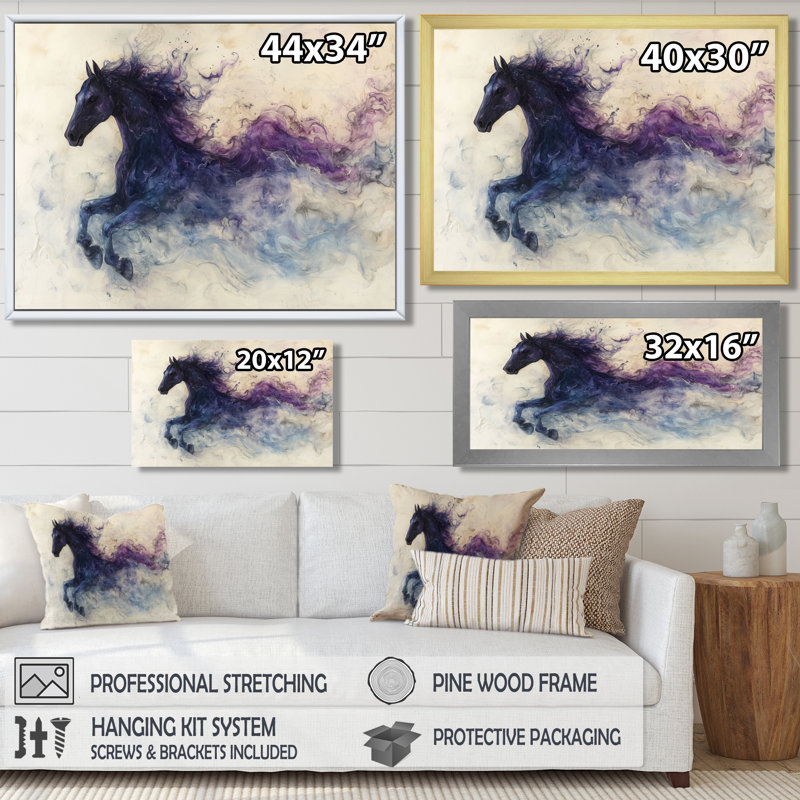 Kirsey - Animals Wall Art, Impression sur cadre flottant, Noir, noir, noir, noir, H 28 po x l 60 po