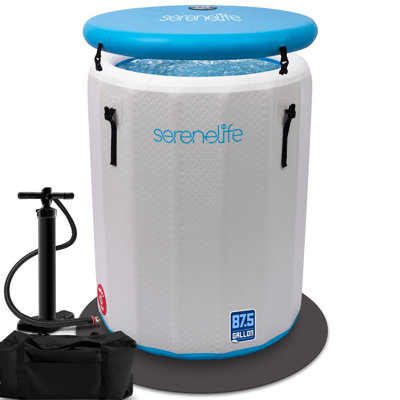 Baignoire de plongeon gonflable et froide isolée - Baignoire de glace avec couvercle, gousse de récupération pour la pratique du plongeon à froid pour les sportifs, conception surdimensionnée et spacieuse, pour une personne seulement (noir)
