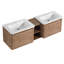 Meuble-lavabo mural double 68 po avec lavabo en céramique et porte à fermeture en douceur