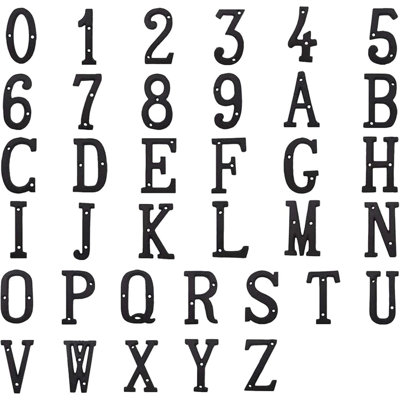 Chiffres et lettres de maison, lettres d'adresse rétro pour l'extérieur, lettre A en métal massif en fonte (vis assorties incluses)