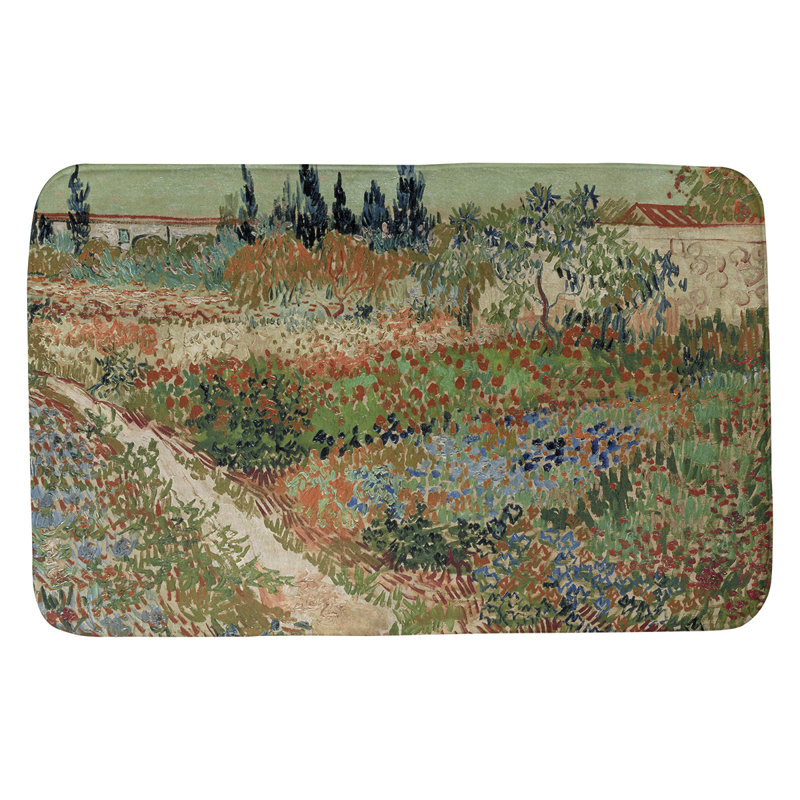 Tapis pour salle de bain garten bluhender Kinsey, l 21 po x L 34 po, Orange