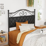 Retro Metal Upholstered Headboard With Elseline And Queen Sizes