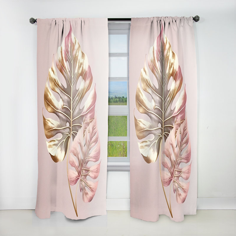Adalyn - Leaf III - Ferns Curtain - Velvet Room Darkening - 1 panel, 52" W x 63" L