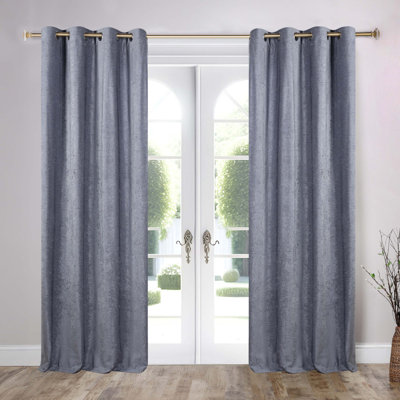 Ensemble de rideaux en chenille avec œillets lavables à la machine