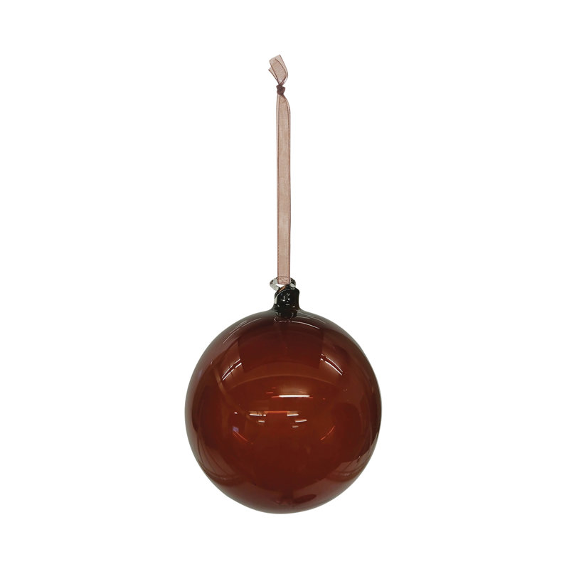 Ornement boule en verre classique, H 3,95 po x l 4,4 po x P 3,85 po