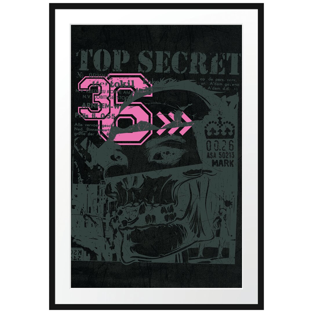 Gerahmtes Poster Top Secret Black