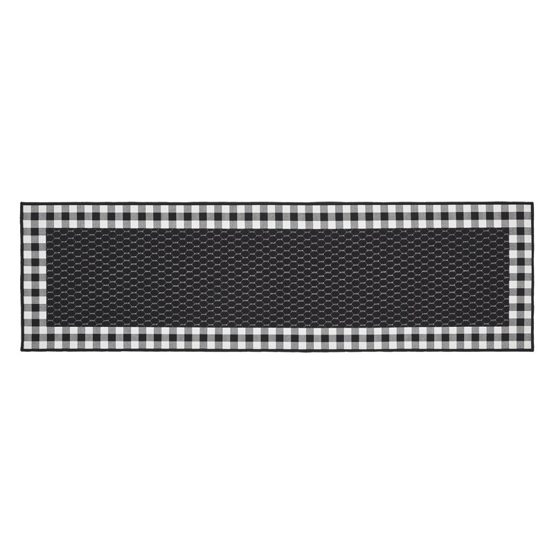Tapis intérieur / extérieur en polyester tissé à plat à la main Down Home Runner, Tapis de couloir 1 pi 10 po x 6 pi 6 po