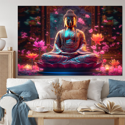 Starlight Buddha I - Religious Landscape Wall Art For Living Room