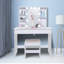 Ensemble coiffeuse avec tabouret et miroir Davisboro-401977710