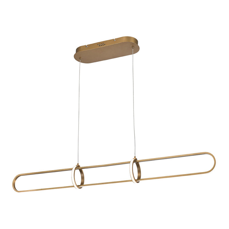 1 - Light LED Single Pendant, Satin Gold