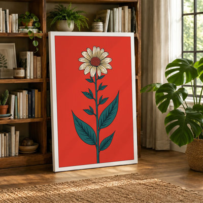 Simple Daisy Botanical - Wrapped Canvas
