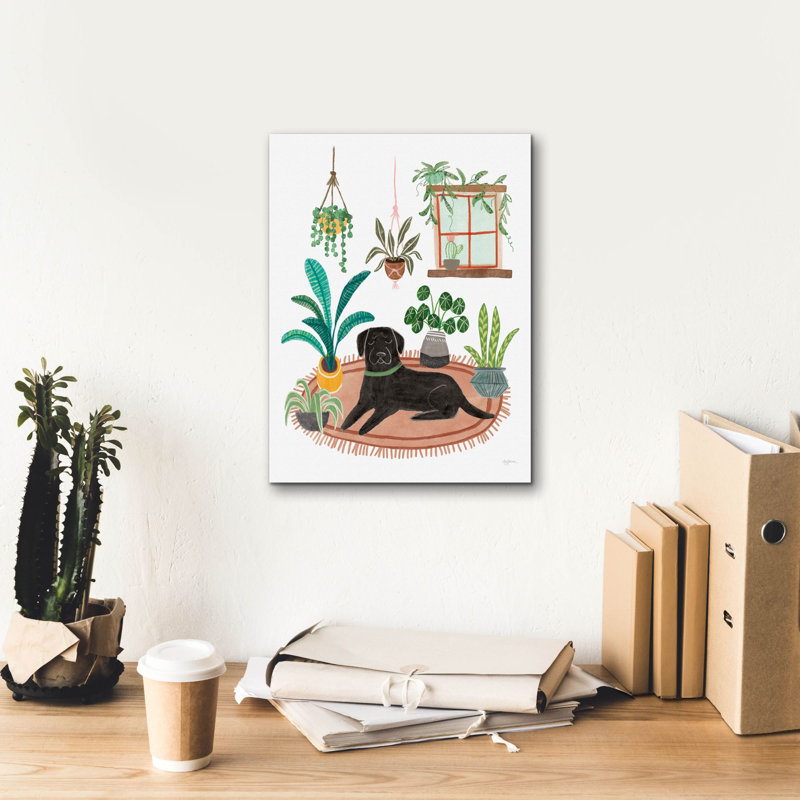 «Urban Jungle Dogs 6 White» par Mary Urban, art mural sur toile, 26 po x 34 po, H 16 po x l 12 po x P 0,75 po