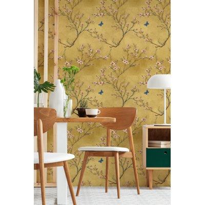 Papier peint chinois à motif floral adhésif