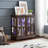 Exquisite Retro Display Cabinet with Adjustable Shelves and Lattice Doors