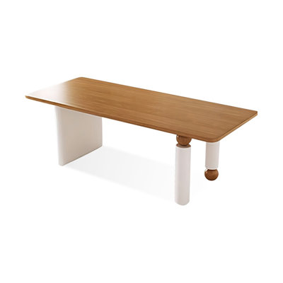 Burlywood Rectangular Solid Dining Table For Dining Room/Kitchen