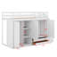Lit mezzanine simple avec 3 tablettes, 2 armoires et 2 tiroirs, échelle avec rangement-201288872