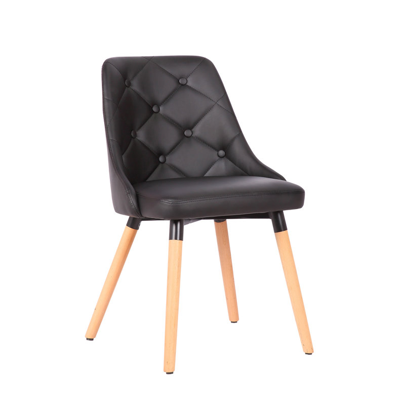Chaise d'appoint rembourrée Pollark, Noir