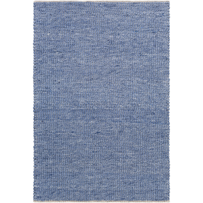 Tapis bleu tissé à plat à la main Sana, Rectangle 2 pi x 3 pi