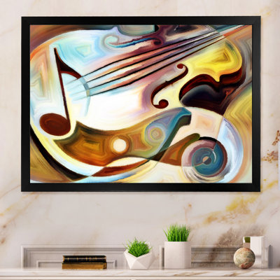 Colorful Abstract Guitar V - Picture Frame Print on Canvas