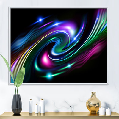 Vortex vert et mauve - décoration murale moderne en toile