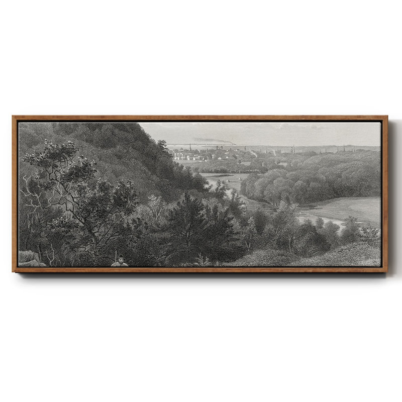 East Rock, New Haven, reproduction d'art sur toile, H 24 po x l 60 po x P 1,5 po, Noyer