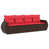 Coussin rouge / cadre brun est en rupture de stock