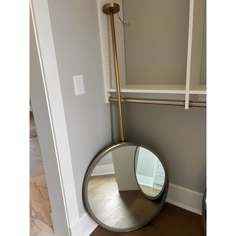 Miroir rond brossé 28 po