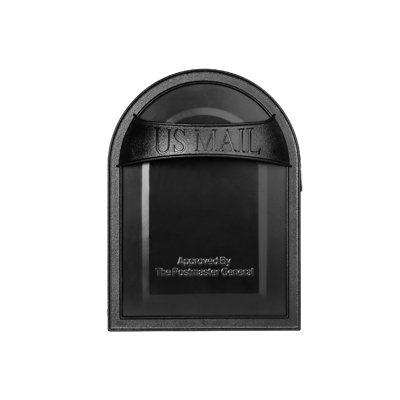 Contemporary Metal Postmount Mailbox Outside, Medium, Black, 21" X 8.7" X 6.7"