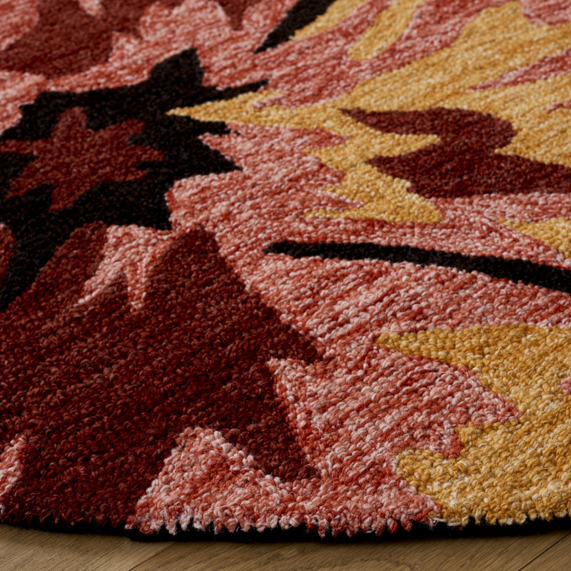 Jardin Hand Tufted Wool; Cotton Floral Indoor Rug, Round 6'