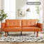 Canapé-lit futon convertible Besharat, canapé-lit en simili-cuir pour le salon-1689789041